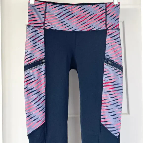 Athleta Polartech Fleece Leggings Navy/Pink Size M *EUC - Picture 6 of 10
